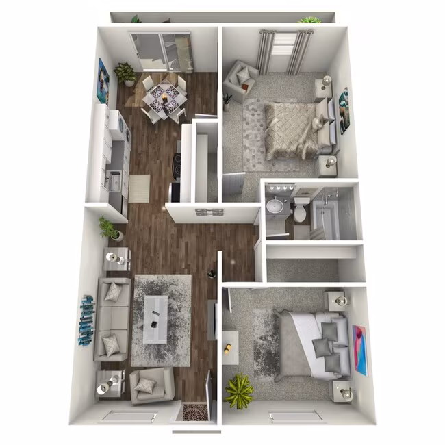 2 Beds • 1 Bath D-104 floor plan